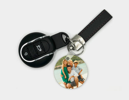 Circle Photo Keyring